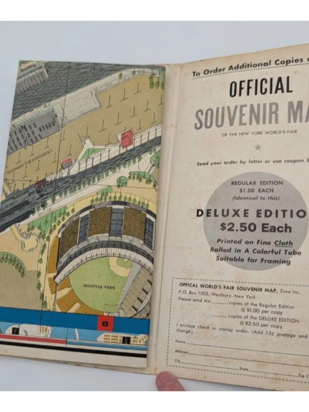 vintage Souvenir map New York world's fair 1964/65